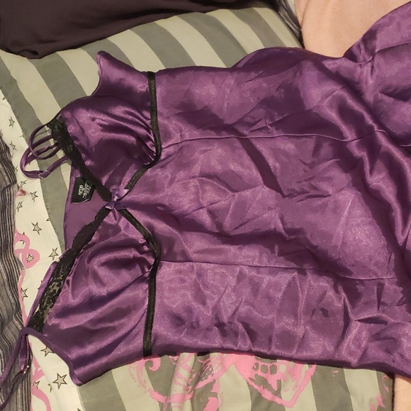 APT9 Lingerie Purple W/ Black Lace Trim Size Medium - Picture 7 of 15